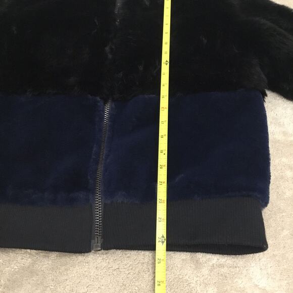 JOHN + JENN Two Tone Faux Fur Bomber Jacket- Size M - Picture 7 of 8